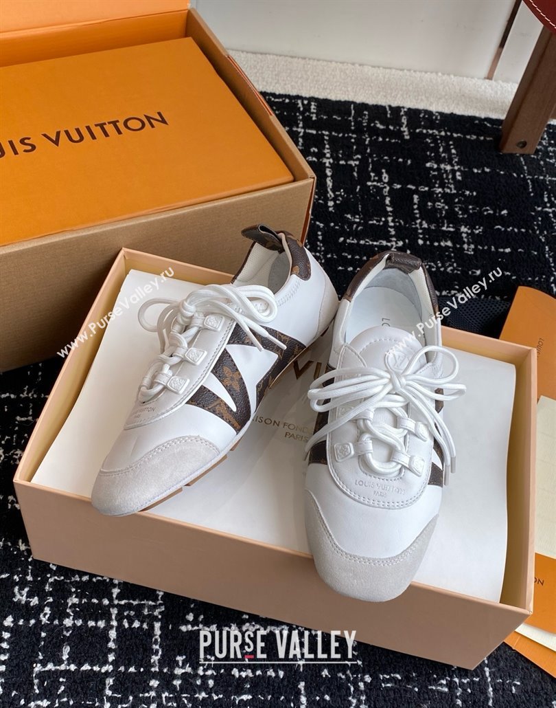 Louis Vuitton LV Sneakerina in Suede and Lambskin White 2025 (BLD-25042801)