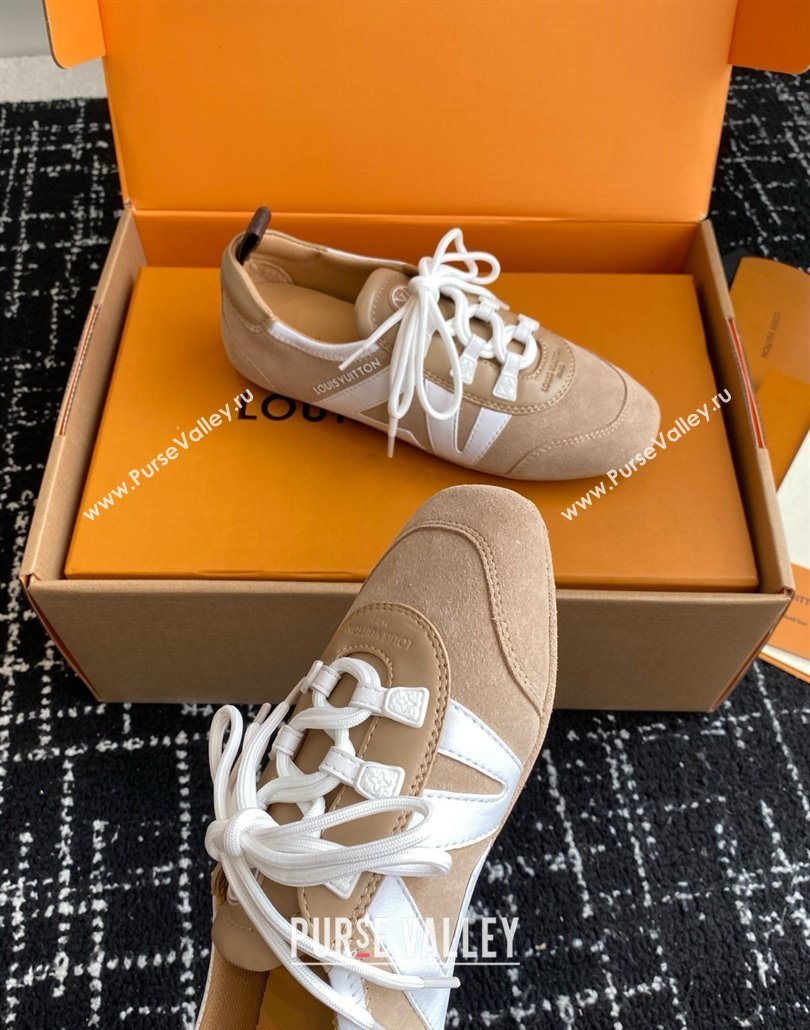 Louis Vuitton LV Sneakerina in Suede and Lambskin White/Beige 2025 (BLD-25042807)