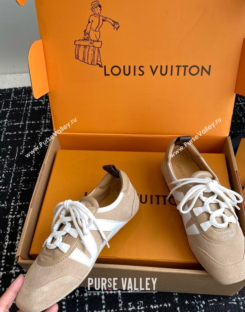 Louis Vuitton LV Sneakerina in Suede and Lambskin White/Beige 2025 (BLD-25042807)