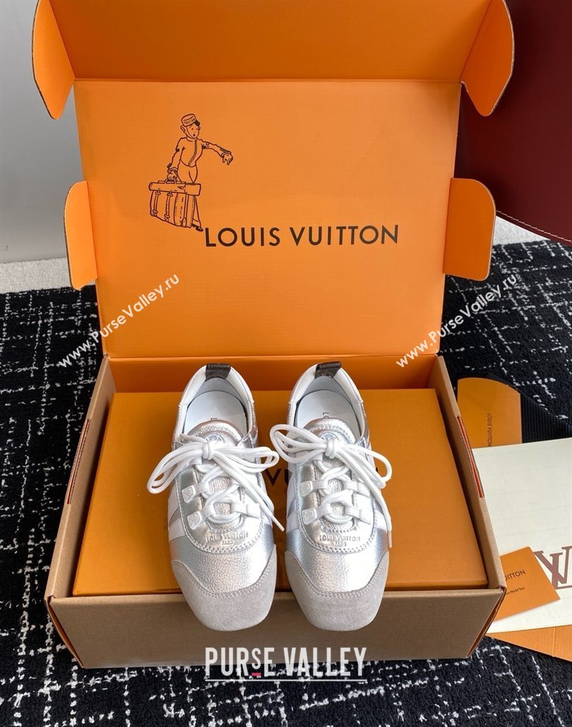 Louis Vuitton LV Sneakerina in Suede and Lambskin Silver 2025 (BLD-25042808)