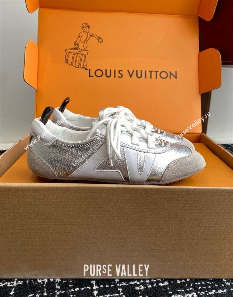 Louis Vuitton LV Sneakerina in Suede and Lambskin Silver 2025 (BLD-25042808)