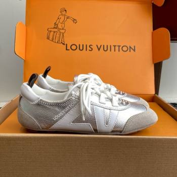 Louis Vuitton LV Sneakerina in Suede and Lambskin Silver 2025 (BLD-25042808)