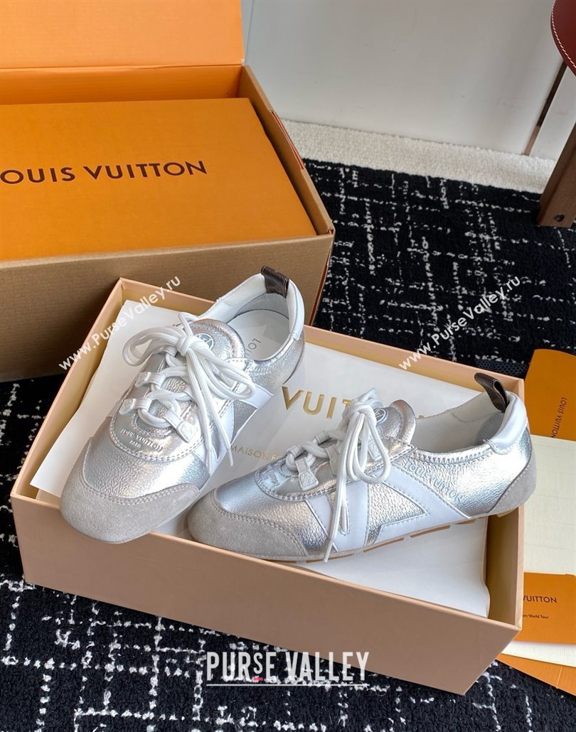 Louis Vuitton LV Sneakerina in Suede and Lambskin Silver 2025 (BLD-25042808)