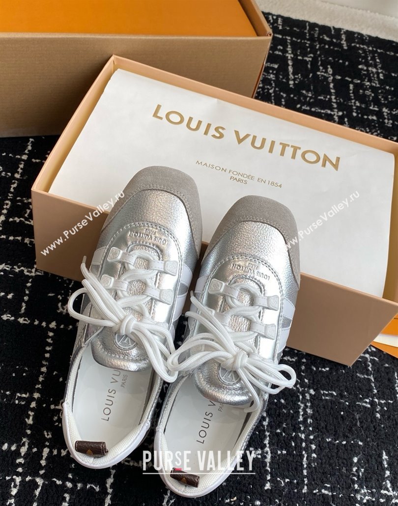 Louis Vuitton LV Sneakerina in Suede and Lambskin Silver 2025 (BLD-25042808)