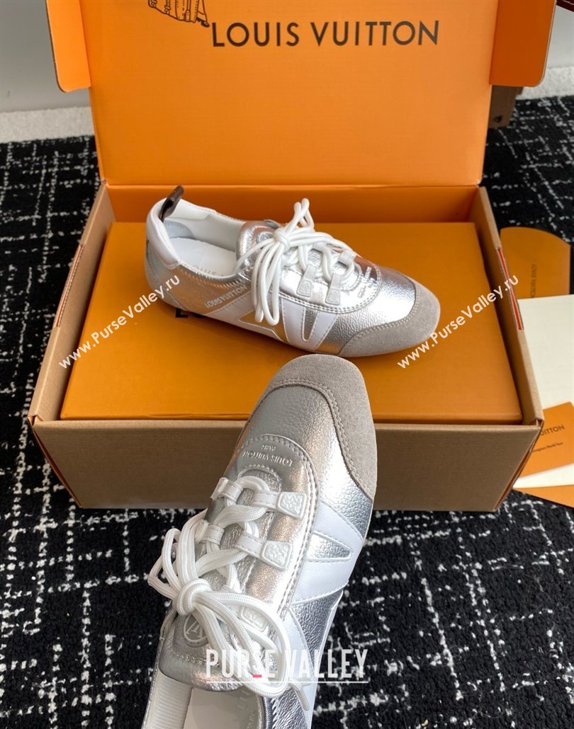 Louis Vuitton LV Sneakerina in Suede and Lambskin Silver 2025 (BLD-25042808)