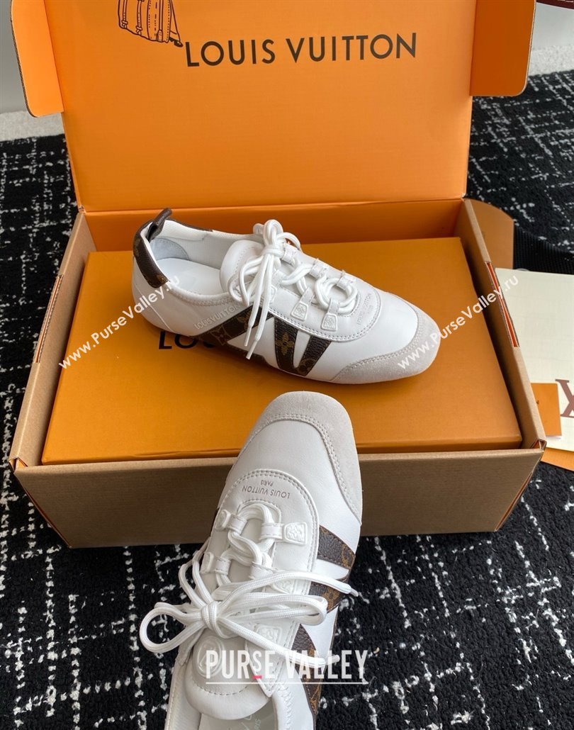 Louis Vuitton LV Sneakerina in Suede and Lambskin White 2025 (BLD-25042801)