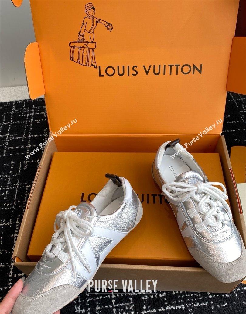 Louis Vuitton LV Sneakerina in Suede and Lambskin Silver 2025 (BLD-25042808)