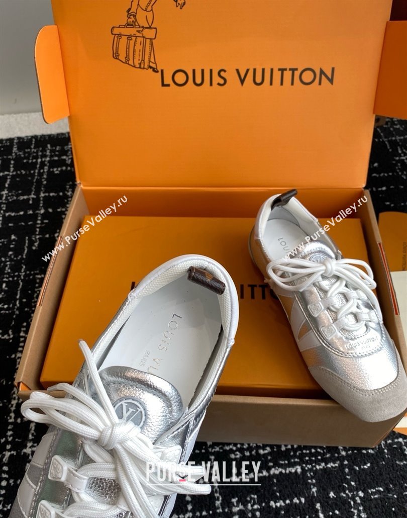 Louis Vuitton LV Sneakerina in Suede and Lambskin Silver 2025 (BLD-25042808)