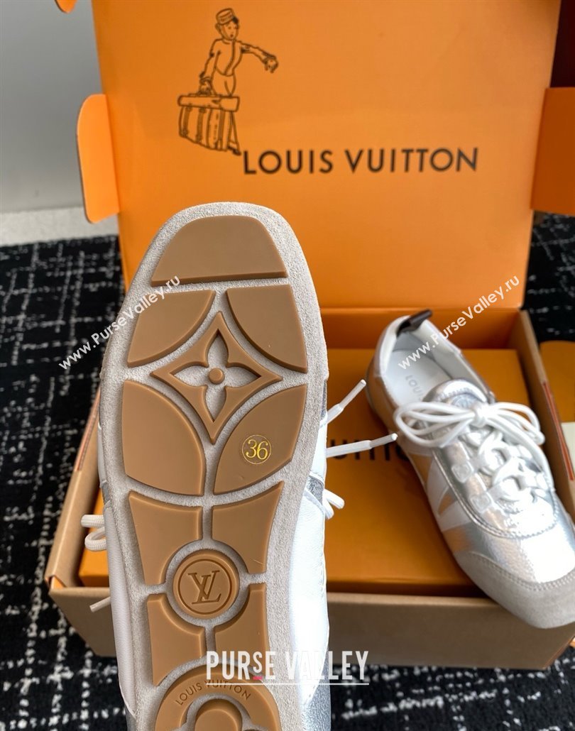 Louis Vuitton LV Sneakerina in Suede and Lambskin Silver 2025 (BLD-25042808)