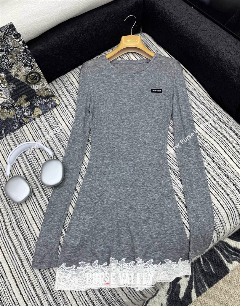 Miu Miu Dress M042821 Gray 2025 (Q-25042821)