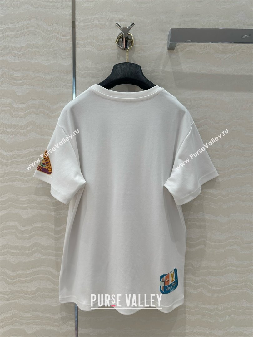 Louis Vuitton Travel Patch Print T-shirt 1AHISL White 2025 (Q-25050704)