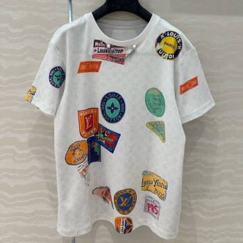 Louis Vuitton Mahina Patch Print T-Shirt 1AHITR White 2025 (Q-25050702)