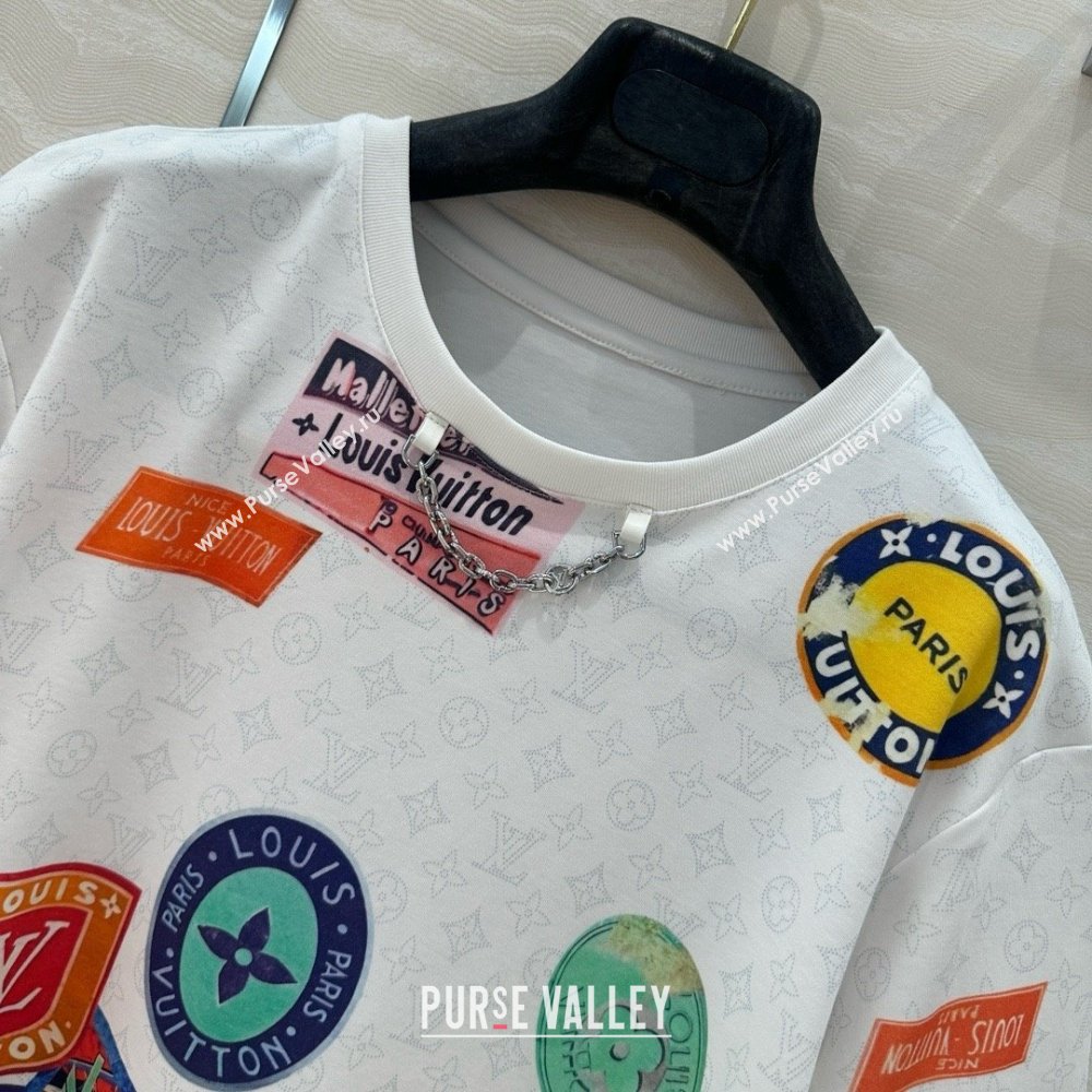 Louis Vuitton Mahina Patch Print T-Shirt 1AHITR White 2025 (Q-25050702)