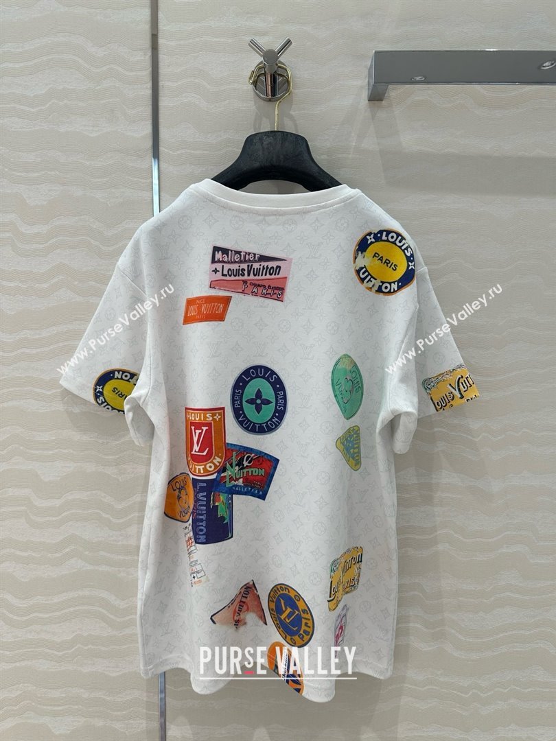 Louis Vuitton Mahina Patch Print T-Shirt 1AHITR White 2025 (Q-25050702)