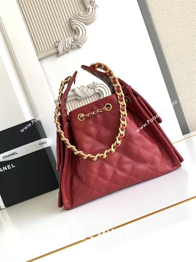 Chanel 25 Small Handbag in Grained Calfskin AS5293 Burgundy Spring-Summer 2025 (YEZI-25050603)