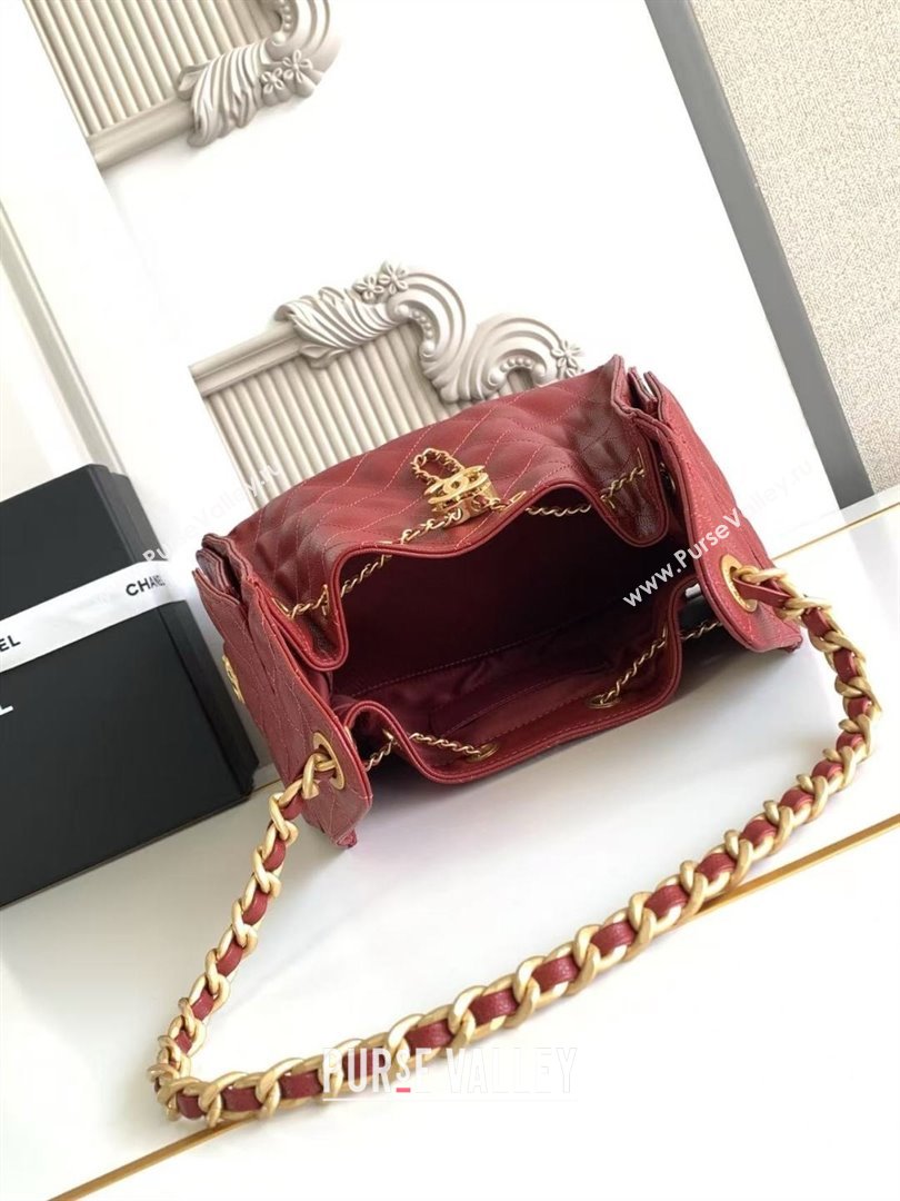 Chanel 25 Small Handbag in Grained Calfskin AS5293 Burgundy Spring-Summer 2025 (YEZI-25050603)