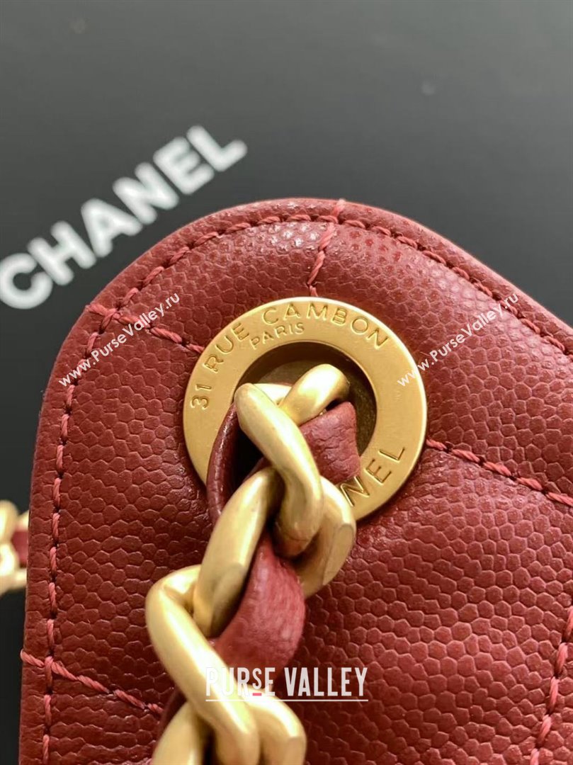 Chanel 25 Small Handbag in Grained Calfskin AS5293 Burgundy Spring-Summer 2025 (YEZI-25050603)
