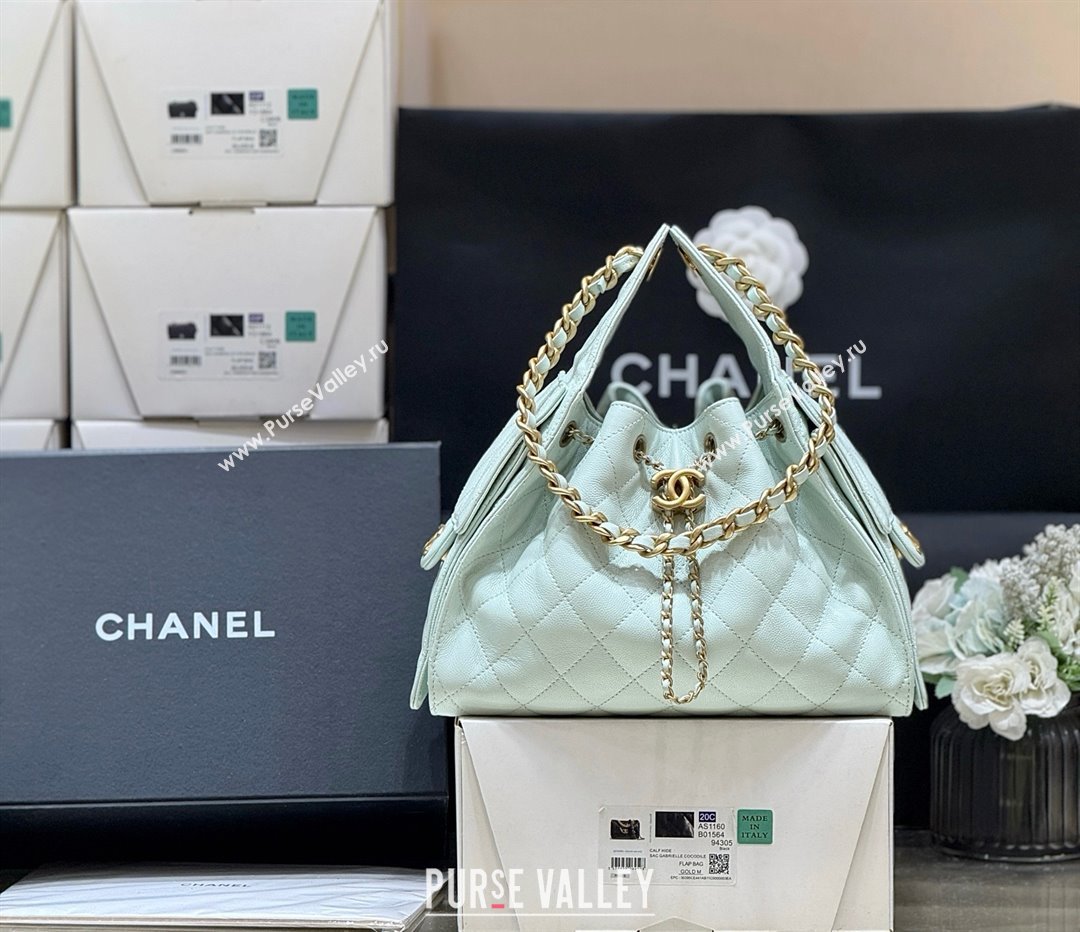 Chanel 25 Small Handbag in Grained Calfskin AS5293 Light Green Spring-Summer 2025 Top Quality (SHUNY-25050613)