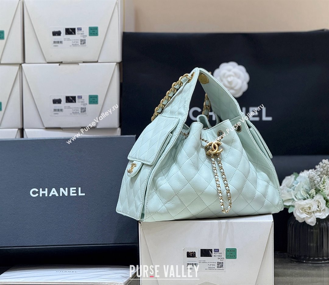 Chanel 25 Small Handbag in Grained Calfskin AS5293 Light Green Spring-Summer 2025 Top Quality (SHUNY-25050613)
