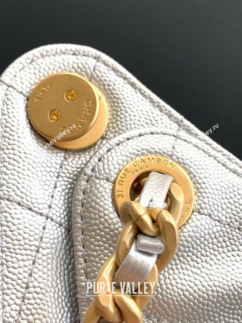 Chanel 25 Small Handbag in Grained Calfskin AS5293 Silver Spring-Summer 2025 (YEZI-25050605)