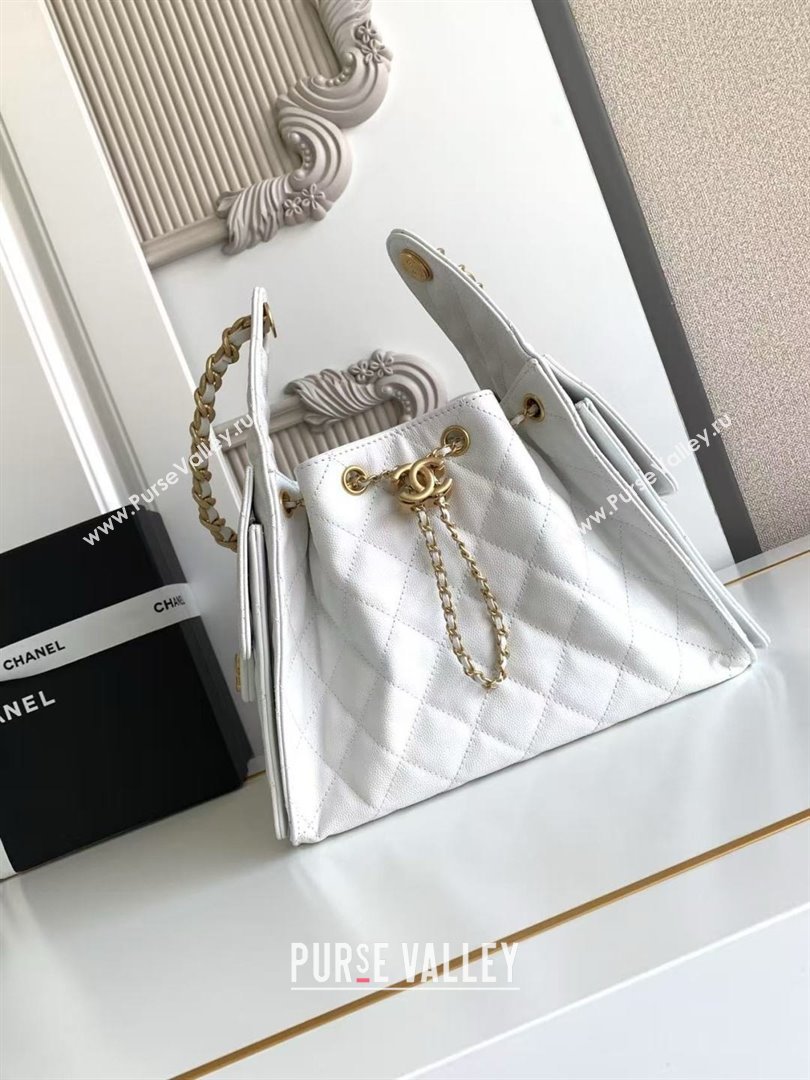 Chanel 25 Small Handbag in Grained Calfskin AS5293 White Spring-Summer 2025 (YEZI-25050606)