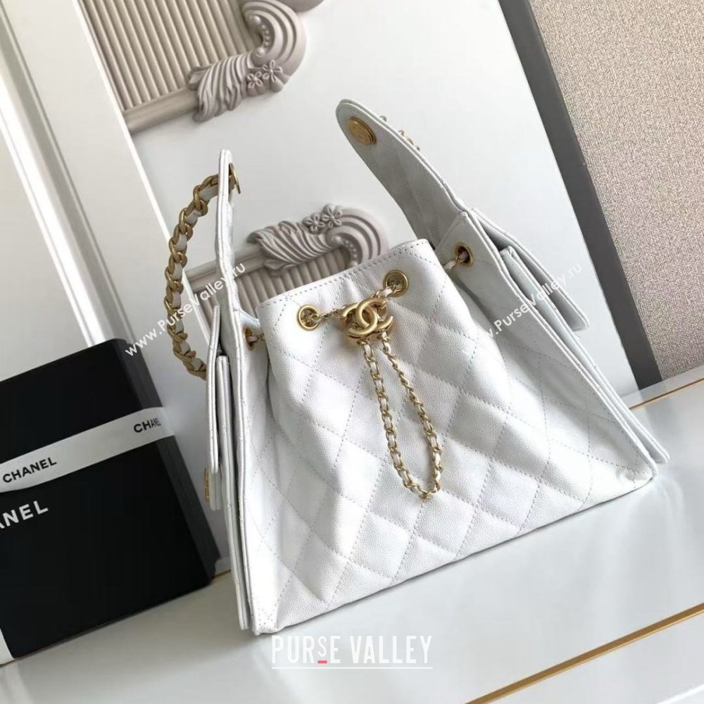 Chanel 25 Small Handbag in Grained Calfskin AS5293 White Spring-Summer 2025 (YEZI-25050606)