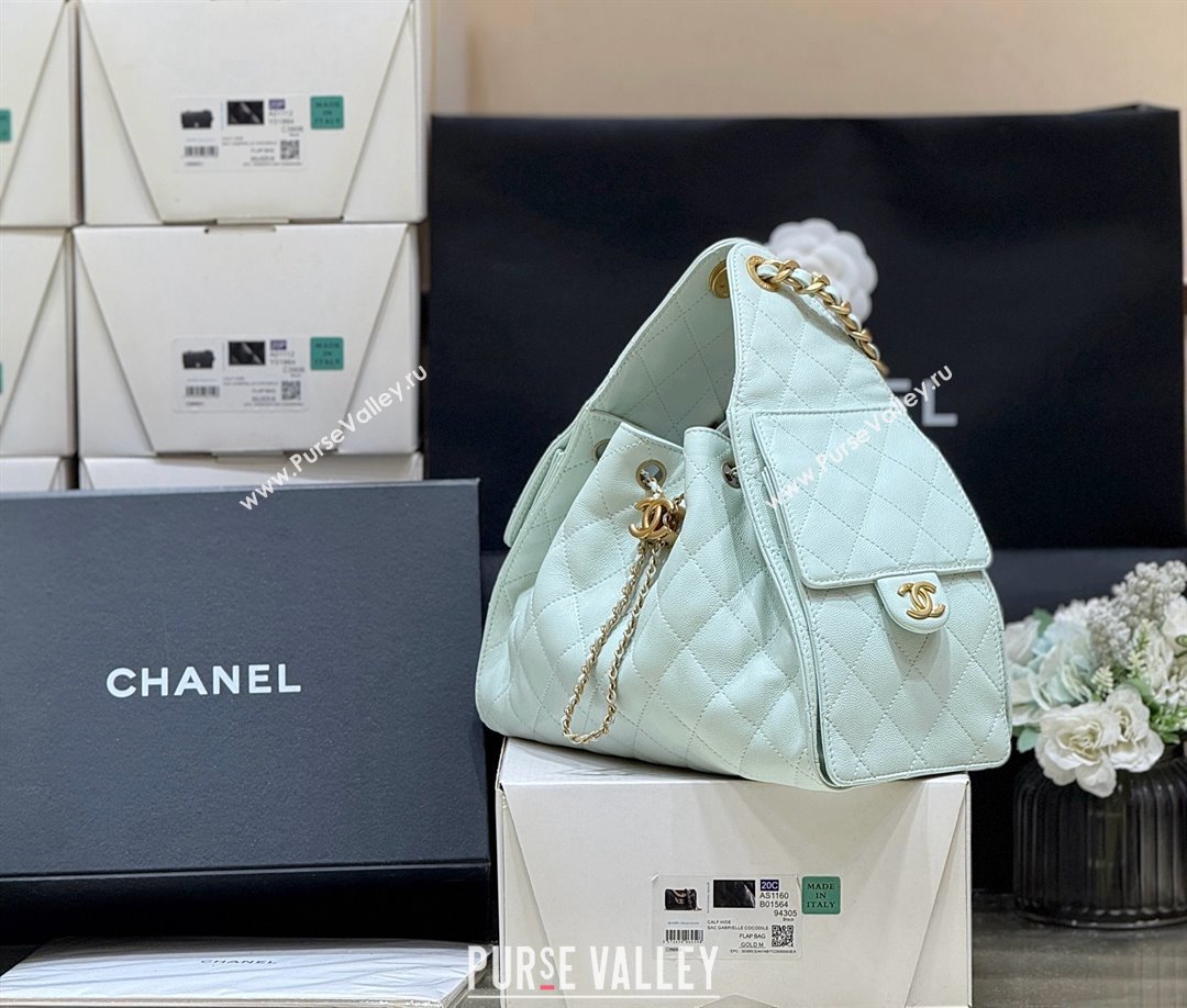 Chanel 25 Small Handbag in Grained Calfskin AS5293 Light Green Spring-Summer 2025 Top Quality (SHUNY-25050613)