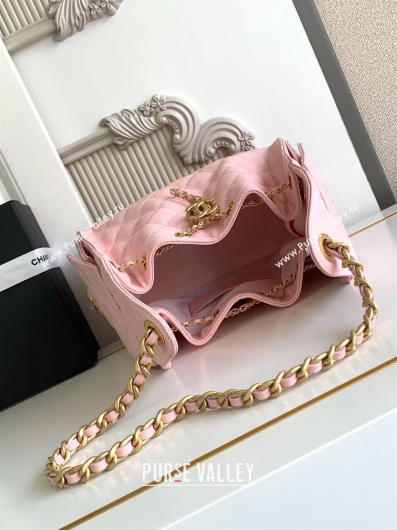 Chanel 25 Small Handbag in Grained Calfskin AS5293 Pink Spring-Summer 2025 (YEZI-24050608)
