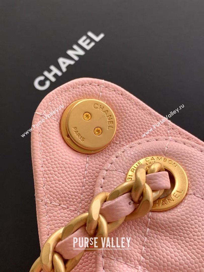 Chanel 25 Small Handbag in Grained Calfskin AS5293 Pink Spring-Summer 2025 (YEZI-24050608)