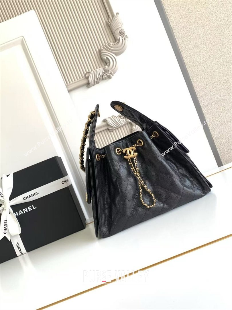 Chanel 25 Small Handbag in Grained Calfskin AS5293 Black Spring-Summer 2025 (YEZI-25050607)