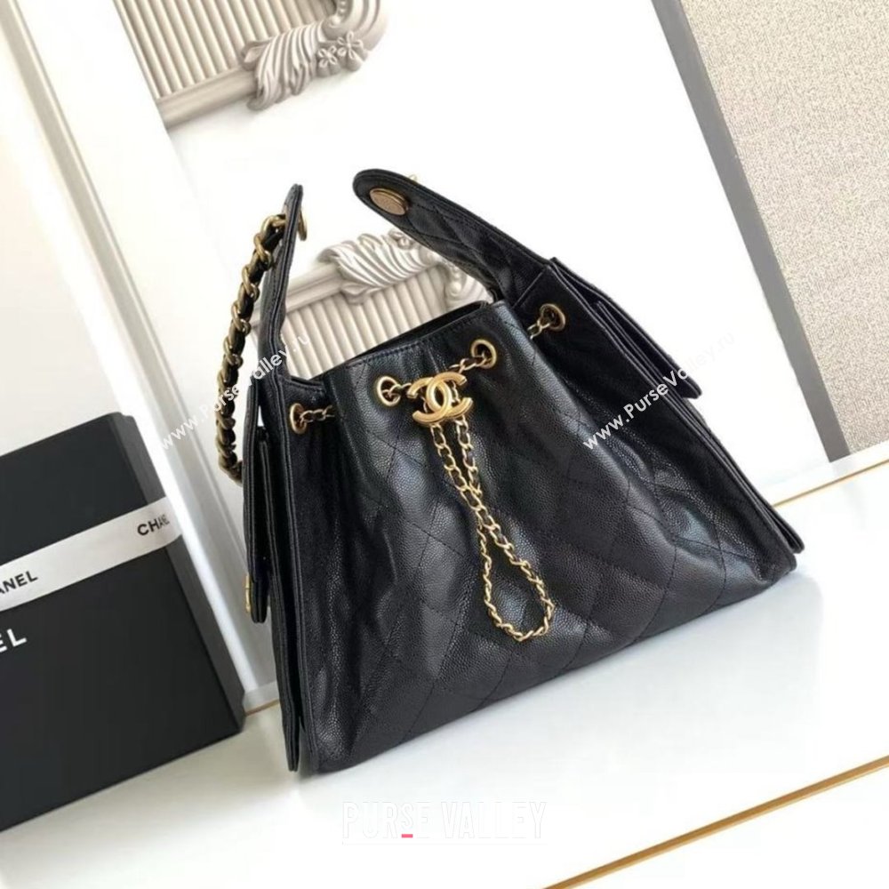 Chanel 25 Small Handbag in Grained Calfskin AS5293 Black Spring-Summer 2025 (YEZI-25050607)