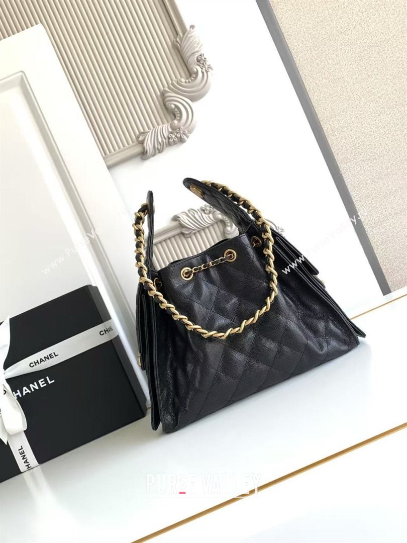 Chanel 25 Small Handbag in Grained Calfskin AS5293 Black Spring-Summer 2025 (YEZI-25050607)