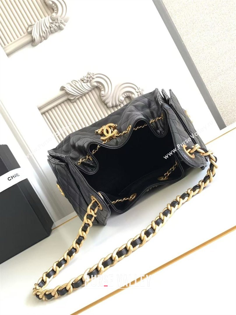 Chanel 25 Small Handbag in Grained Calfskin AS5293 Black Spring-Summer 2025 (YEZI-25050607)