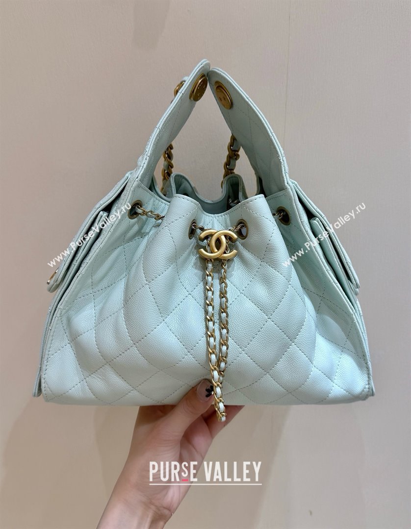 Chanel 25 Small Handbag in Grained Calfskin AS5293 Light Green Spring-Summer 2025 Top Quality (SHUNY-25050613)