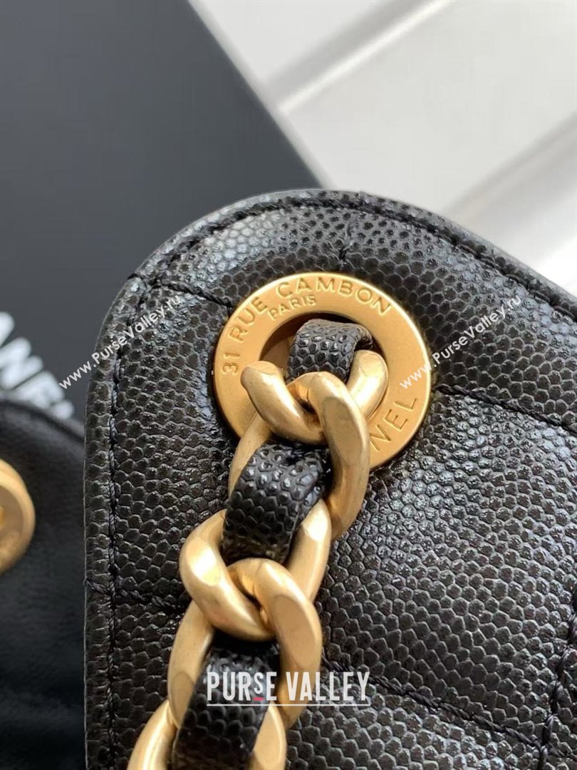 Chanel 25 Small Handbag in Grained Calfskin AS5293 Black Spring-Summer 2025 (YEZI-25050607)