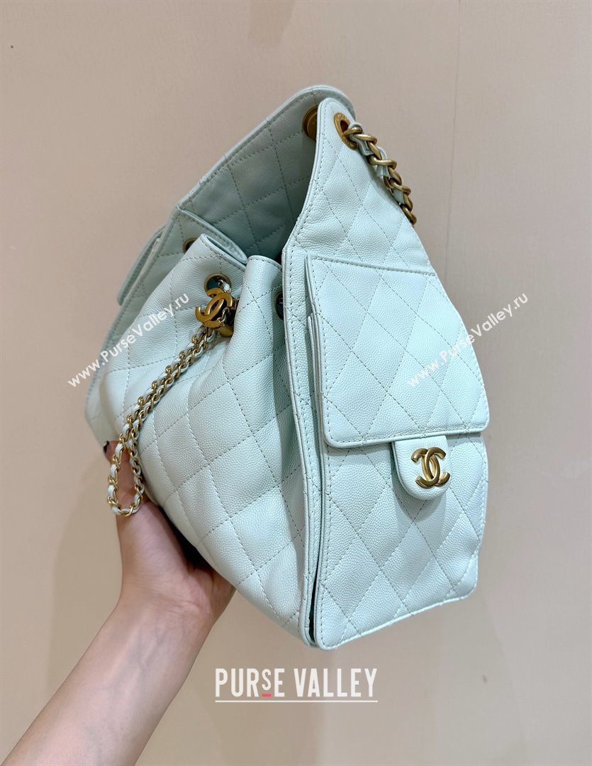 Chanel 25 Small Handbag in Grained Calfskin AS5293 Light Green Spring-Summer 2025 Top Quality (SHUNY-25050613)
