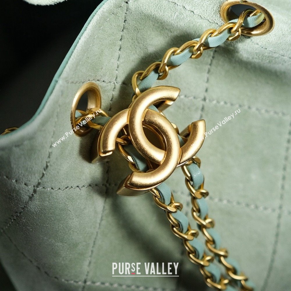 Chanel 25 Small Handbag in Suede AS5293 Green Spring-Summer 2025 (YEZI-25050609)