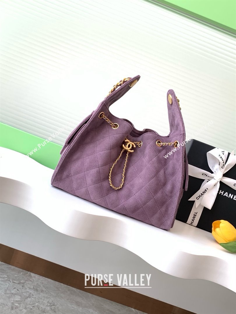 Chanel 25 Small Handbag in Suede AS5293 Purple Spring-Summer 2025 (YEZI-25050610)