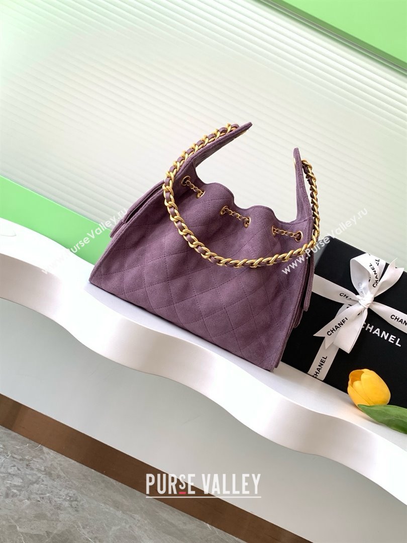Chanel 25 Small Handbag in Suede AS5293 Purple Spring-Summer 2025 (YEZI-25050610)