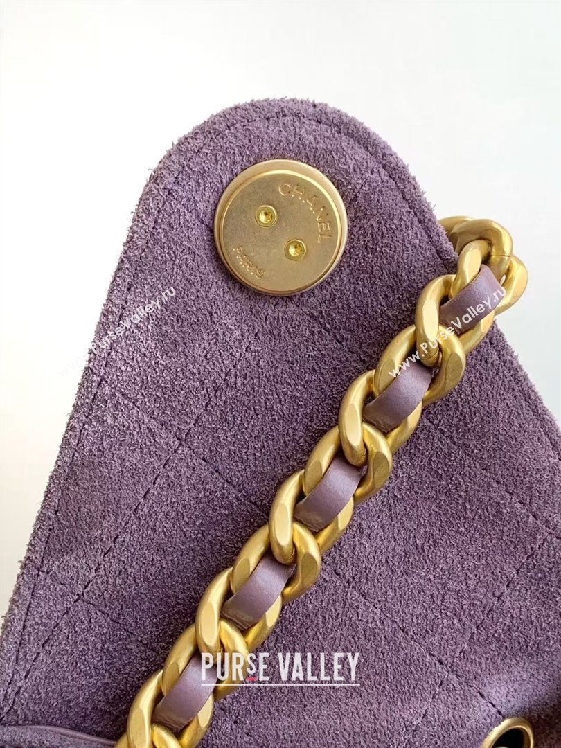 Chanel 25 Small Handbag in Suede AS5293 Purple Spring-Summer 2025 (YEZI-25050610)