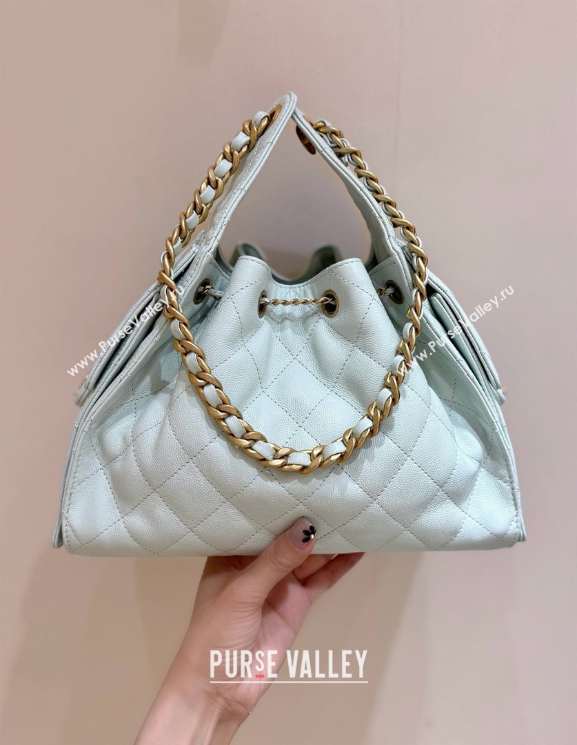 Chanel 25 Small Handbag in Grained Calfskin AS5293 Light Green Spring-Summer 2025 Top Quality (SHUNY-25050613)
