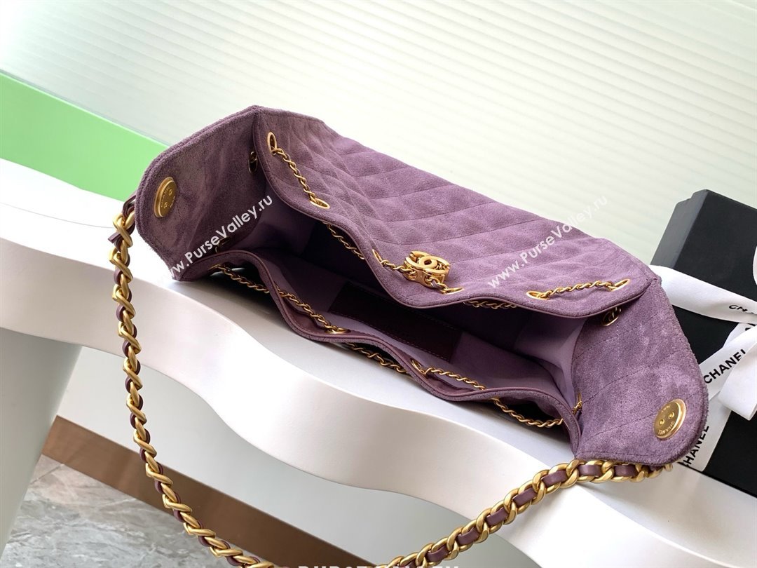 Chanel 25 Small Handbag in Suede AS5293 Purple Spring-Summer 2025 (YEZI-25050610)