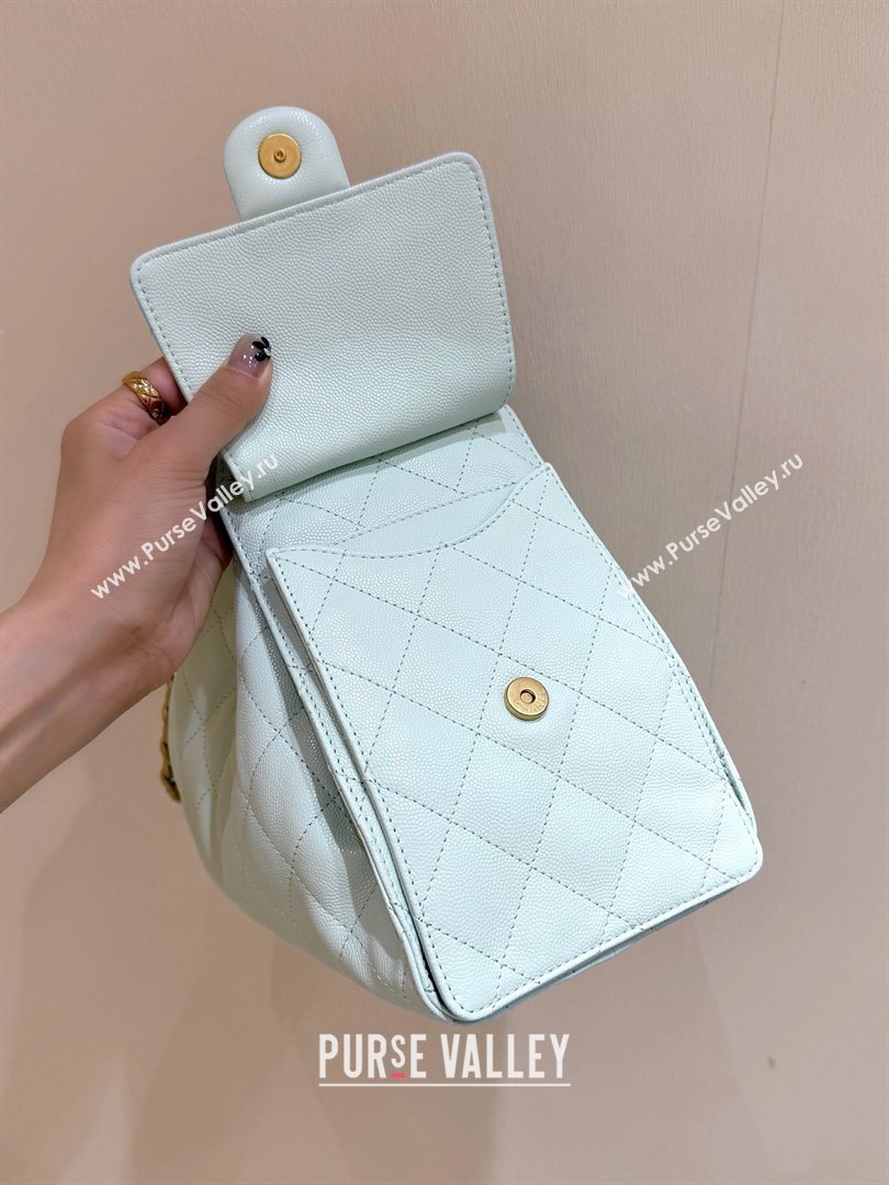 Chanel 25 Small Handbag in Grained Calfskin AS5293 Light Green Spring-Summer 2025 Top Quality (SHUNY-25050613)