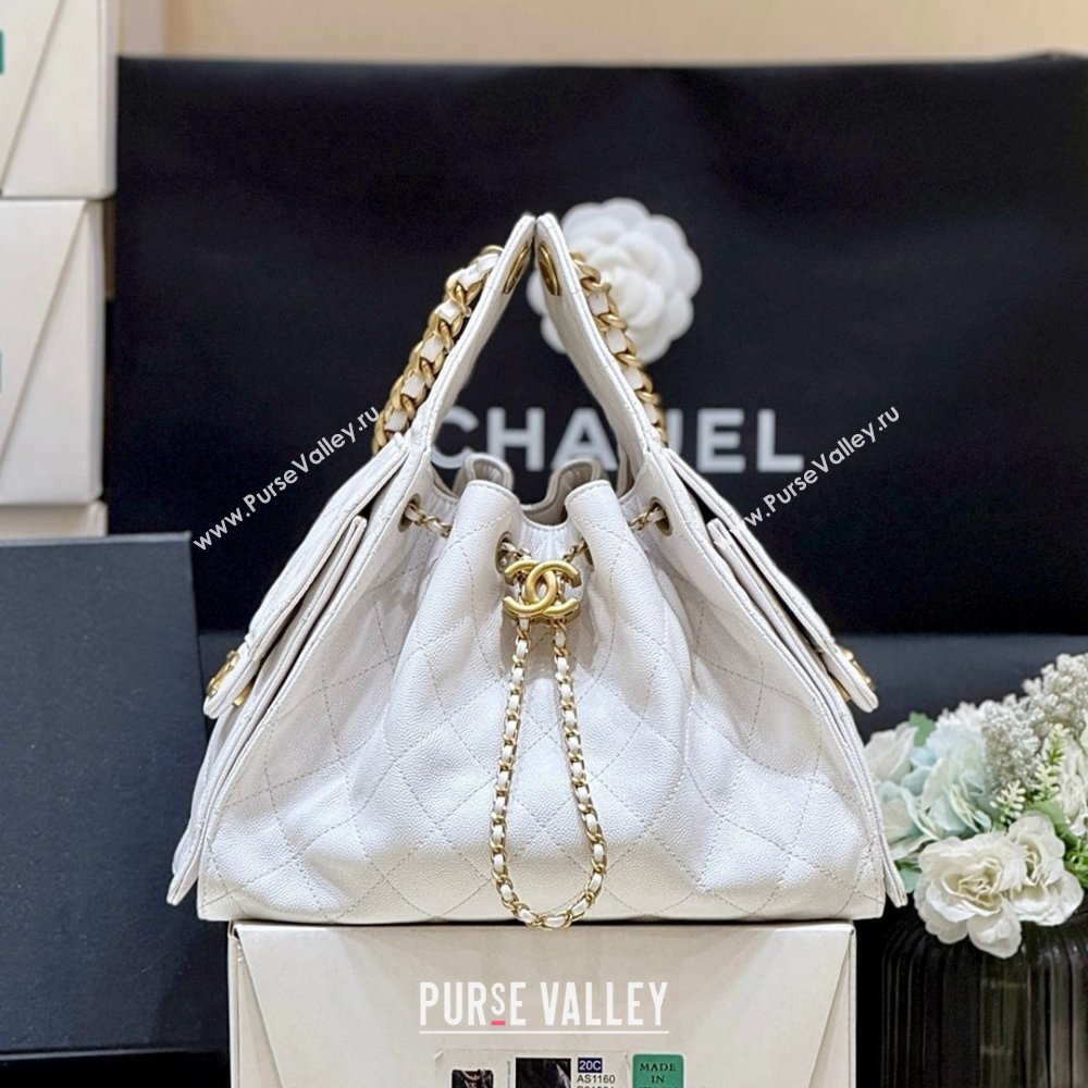 Chanel 25 Small Handbag in Grained Calfskin AS5293 White Spring-Summer 2025 Top Quality (SHUNY-25050614)