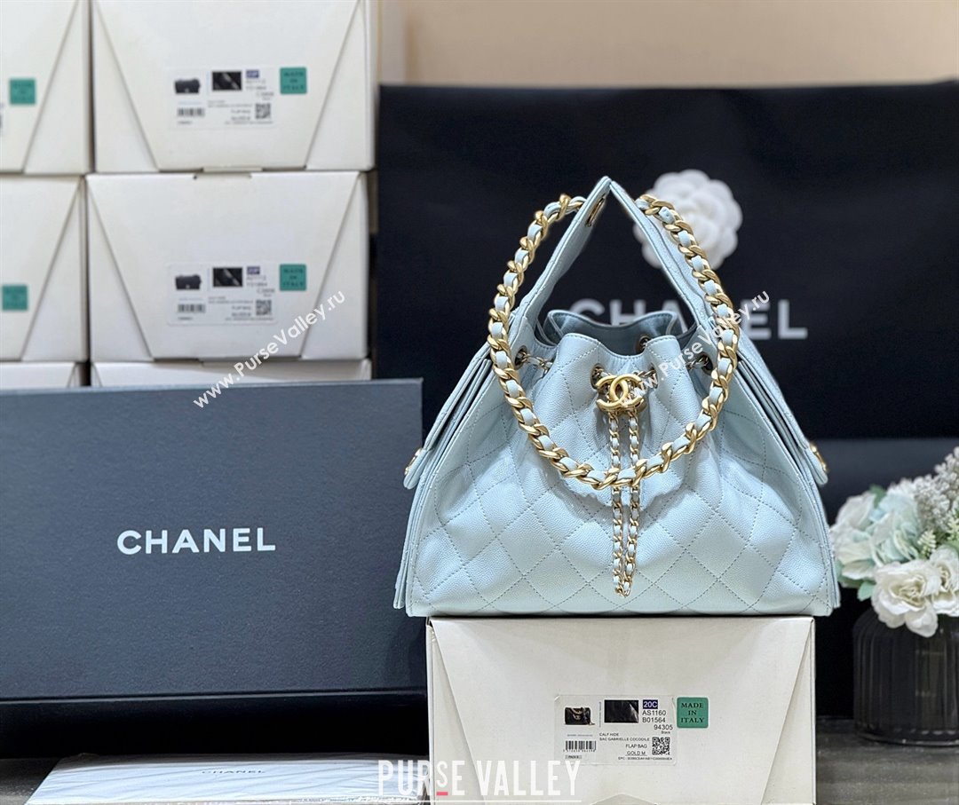 Chanel 25 Small Handbag in Grained Calfskin AS5293 Light Blue Spring-Summer 2025 Top Quality (SHUNY-25050612)