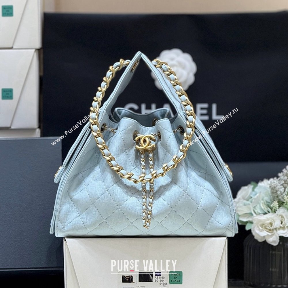 Chanel 25 Small Handbag in Grained Calfskin AS5293 Light Blue Spring-Summer 2025 Top Quality (SHUNY-25050612)