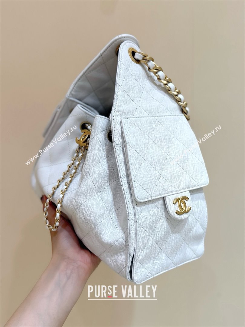 Chanel 25 Small Handbag in Grained Calfskin AS5293 White Spring-Summer 2025 Top Quality (SHUNY-25050614)