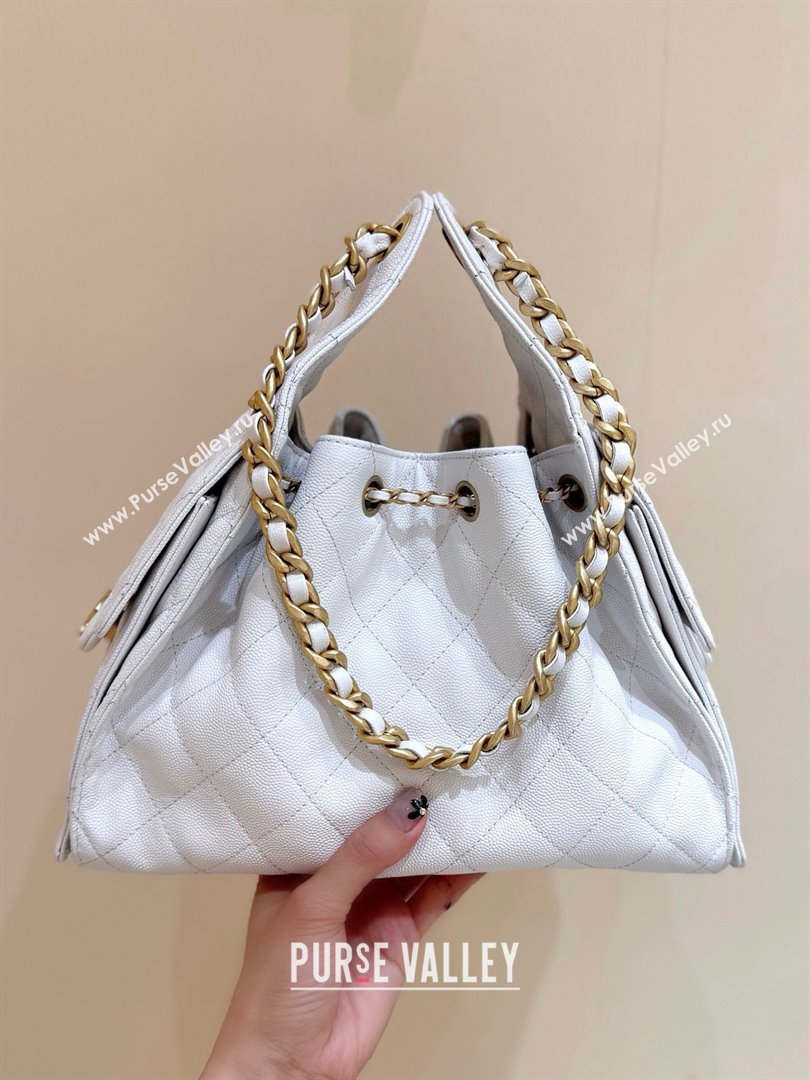 Chanel 25 Small Handbag in Grained Calfskin AS5293 White Spring-Summer 2025 Top Quality (SHUNY-25050614)