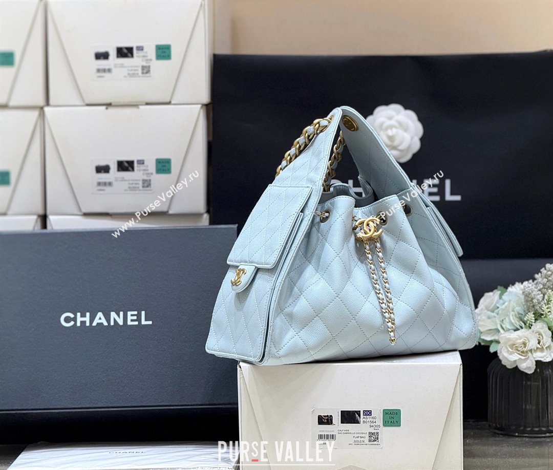 Chanel 25 Small Handbag in Grained Calfskin AS5293 Light Blue Spring-Summer 2025 Top Quality (SHUNY-25050612)