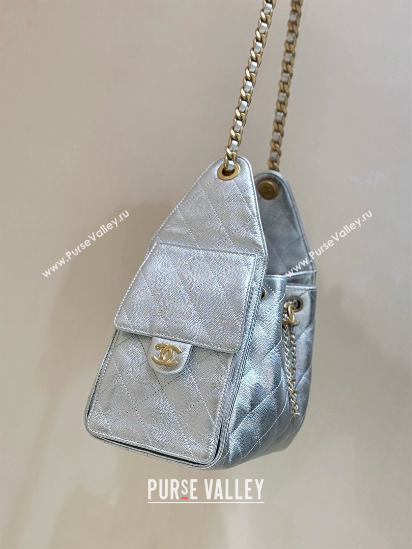 Chanel 25 Small Handbag in Grained Calfskin AS5293 Silver Spring-Summer 2025 Top Quality (SHUNY-25050617)